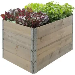 Trutzholm - Hochbeet Aus Holz 120x80x80 Cm Palettenrahmen 4-teilig Stapelbar Pflanzbeet Garten Balkon In Grau