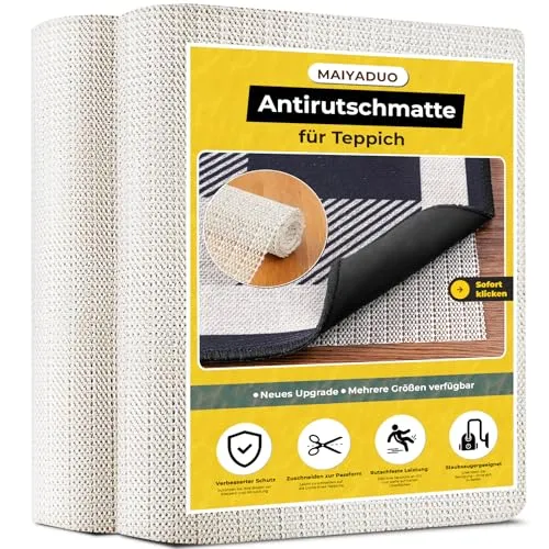 MAIYADUO Antirutschmatte für Teppich 100 x 150 cm, Teppich Antirutschunterlage, Rutschmatte Teppichunterlage rutschfest Teppichstopper, Anti Rutsch Matte Mehrzweck für Schubladen Regale Tablett Auto