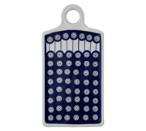 Original Bunzlauer Keramik Frühstücks - Brettchen/Schneidebrett eckig Ø14.3x28x5 cm H=1.0cm Dekor 8