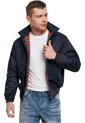 Brandit Lord Canterbury Jacket 3XL - Navy - Klassische Harringtonjacke für Herren mit stylischem Fraser-Tartanfutter, ideal für lässige Outfits und Komfort.