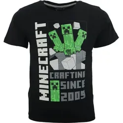 Minecraft Creeper Kinder kurzarm T-Shirt – 116 - Schwarz
