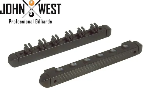 John West Billard Queue Wandhalterung für 6 Queues schwarz von John West