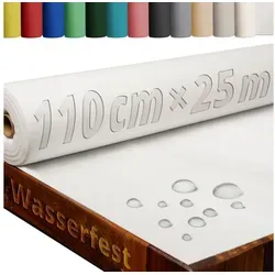 DecoHomeTextil Heimtextilmanufaktur Tischdecke Rolle Vliesstoff Tischläufer Vlies wasserabweisend weiß 110 cm x 2500 cm