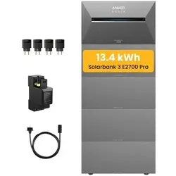 Anker SOLIX Solarbank 3 E2700 Pro - Modulare Powerstation mit 2,7 kWh Kapazität und 3600 W Eingangsleistung, ideal für nachhaltige Energieversorgung und intelligente KI-Steuerung.