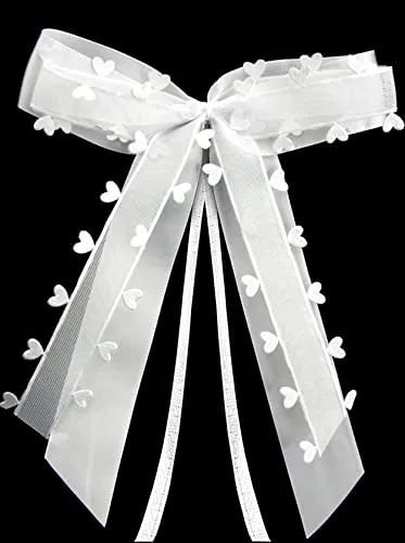 Praknu Antennenschleifen Hochzeit mit Herzen Weiß von Praknu