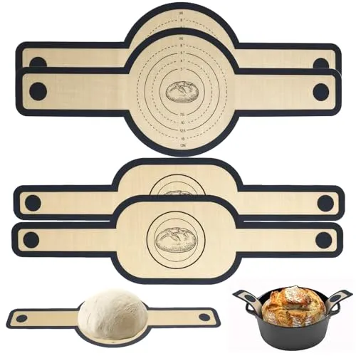 Qibivfo Silikon Brotbackmatte für Dutch Oven 4 Stück, Antihaft Brotschlinge