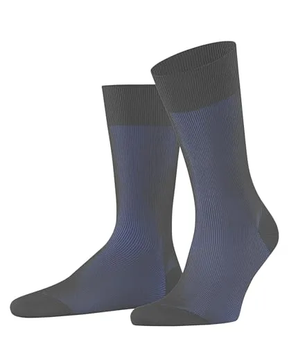 FALKE Herren Socken Fine Shadow M So Baumwolle gemustert 1 Paar, Grau Schiefer 3410, 45-46
