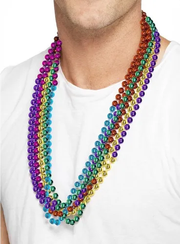 Metamorph Kostüm Regenbogen Perlenkette, Bunte Kette in sechs Farben