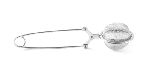 HENDI Teesieb, mit Scharniergriff, für Kräuter und Tee, Teezange, Teekugel, Teeei, ø45x165mm, Edelstahl
