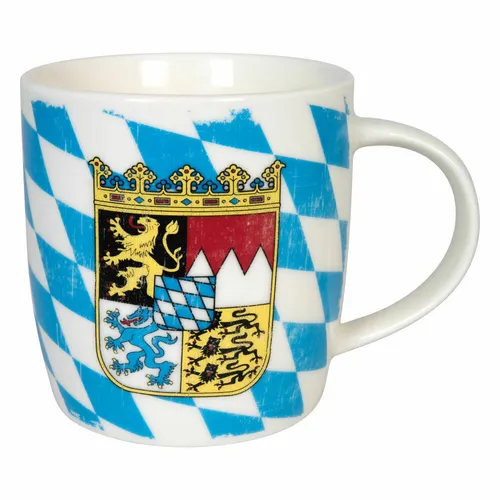 Könitz Becher Vintage Flag Bayern, Tasse, New Bone China, Bunt, 350 ml