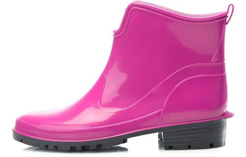 Ladeheid Damen Kurze Gummistiefel LA-930 (Rosa, 38) - Wasserdichte Damen Gummistiefel - Ideal für regnerische Tage, mit rutschfester Sohle und komfortablem Design für Spaziergänge oder Gartenarbeit.