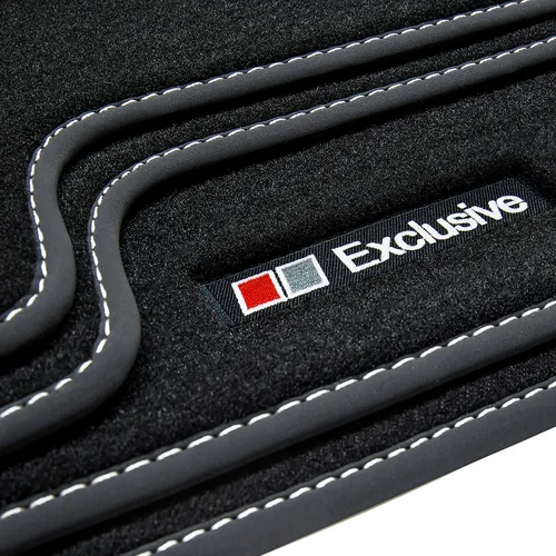 tuning-art Auto-Fußmatten A39 für Audi TT 8N - Passgenaues Automatten Set mit exklusiver Bandeinfassung und Ziernähten. Hergestellt aus flauschigem Polyamid Velours, rutschfest und wasserfest - ideal für Audi TT 8N (1998-2006).