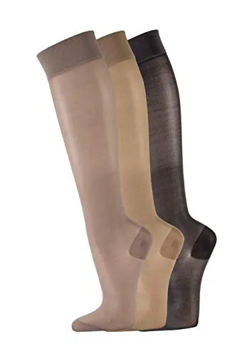 FussFreunde 2 Paar Stützkniestrümpfe Reisestrümpfe für Damen (Diamant, 35-38)