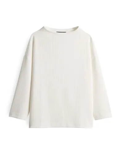 Someday Pullover in Weiß - Größe 36 - Moderner Stehkragenpullover mit 3/4 Ärmeln, ideal für jeden Anlass. Der gerade Schnitt und das schlichte Design machen ihn vielseitig kombinierbar.