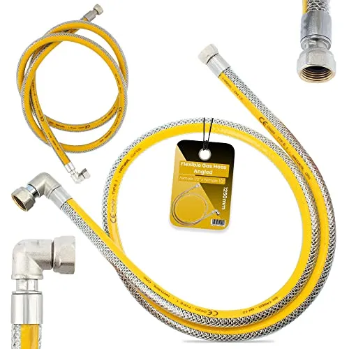 Flexibler Gasschlauch 1,25m - Propan- und Butanschlauch - Gasschläuche für sichere Anwendungen, universell einsetzbar in Camping, Küche und Gasgrillgeräten. Garantierte Sicherheit durch hochwertige Materialien und Normenkompliance.