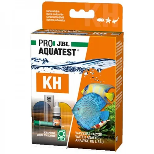 JBL Wassertest-Set ProAquaTest KH - Für Süß- und Meerwasser-Aquarien, einfache Kontrolle der Karbonathärte mit komplettem Set und Nachfüllmöglichkeiten