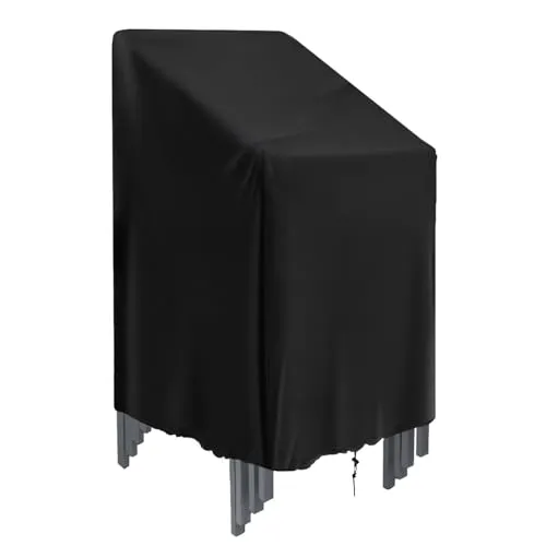 GARPROVM Gartenstuhl Abdeckung Winterfest, Schutzhülle für Gartenstühle 64 * 64 * 120cm Abdeckung für Stapelstühle, Wasserdicht Schneefest Staubdicht Stuhlabdeckung für Sessel Balkonstühle