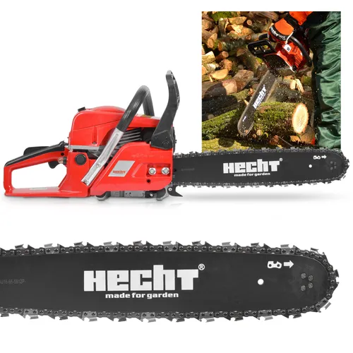 HECHT Benzin Motorsäge 50cm - 2,9 PS, 40cm Schwert mit Rückschlagbremse und automatischer Kettenschmierung für optimale Schnittergebnisse im Garten und Forst