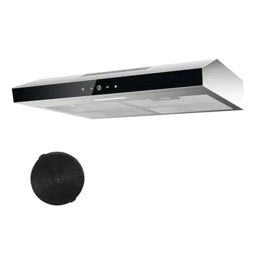 TopStrong Dunstabzugshaube 60cm, Unterbau Dunstabzugshaube 60cm, Umluft/Abluft, abzugshaube mit CF-K Aktivkohlefilter, 201 m³/h Luftstrom, Edelstahl Dunstabzug, 3 Stufen Soft Touch Steuerund