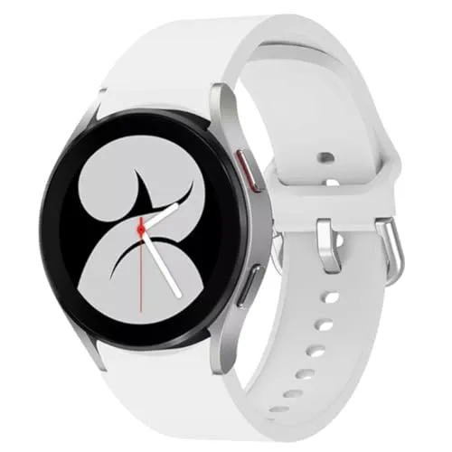Wigento Für Samsung Galaxy Watch 6/5 / 4 40 44 mm/Watch 5 Pro 45mm / Watch 6/4 Classic 43 47 mm / 42 46 mm Uhr Smart Watch Kunststoff/Silikon Armband Ersatz Arm Band Weiß