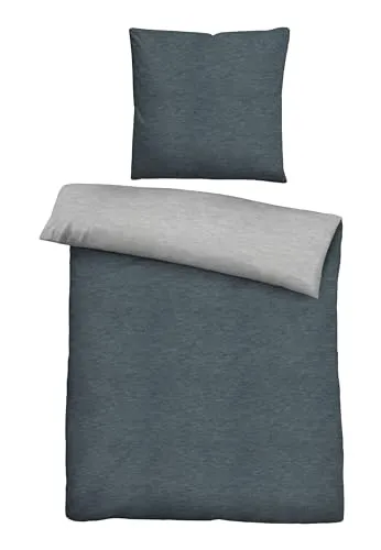 Bettwäsche JERSEY titanium 135x200 cm grau - Baumwollbettzeug für besten Schlafkomfort - Hochwertige Baumwollbettwäsche in Grau, Größe 135x200 cm, sorgt für angenehmen Schlaf und ein stilvolles Schlafzimmer.