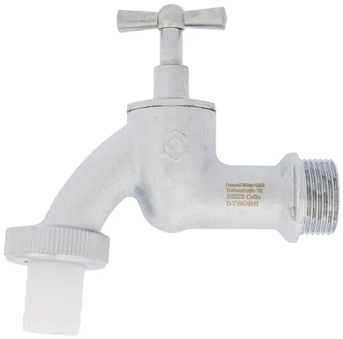 Cornat T300502 Auslaufventil 3/4 Zoll, Knebel, matt-chrom