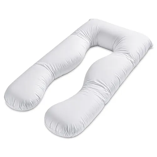 Kisseneinsatz für schwangerschaftskissen stillkissen xxl Seitenschläferkissen pregnancy pillow groß komfortkissen U Form Lagerungskissen schlafkissen abnehmbarem Bezug Seitenschläfer 135 cm Weiß