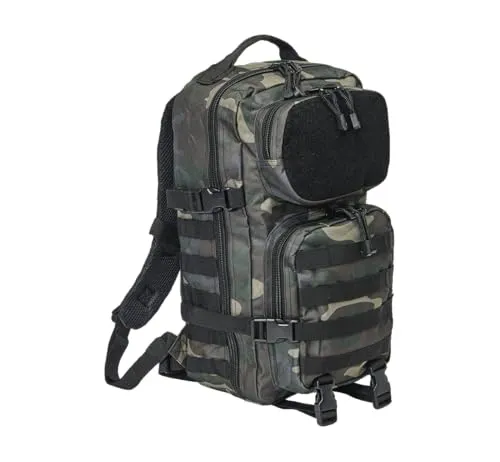 Brandit US Cooper Patch Rucksack in Dark Camo - Robuster Rucksack mit MOLLE-System, gepolsterten Schultergurten und verstellbarem Hüftgurt für optimalen Tragekomfort. Ideal für Outdoor-Abenteuer und taktische Einsätze.
