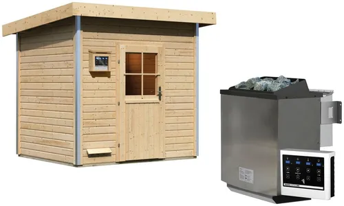 Karibu Saunahaus Ralf 231 x 196 cm mit 9 kW Ofen