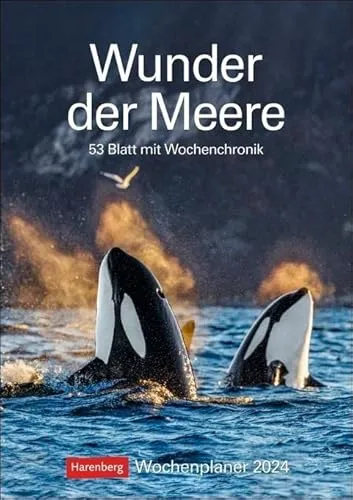 Wunder der Meere Wochenplaner 2024. Ein Wand-Kalender 2024 zum Eintragen und Staunen! Terminkalender mit atemberaubenden Fotos von Meeresbewohnern und Infos zu ihrem Leben: 53 Blatt mit Wochenchronik