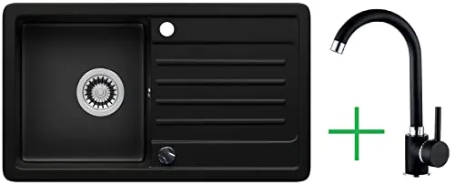 LINDBERGH® Küchen Granit-Spüle Schwarz
