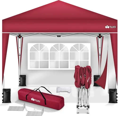tillvex Pavillon 3x3m wasserdicht Rot in rot von tillvex