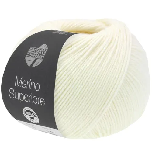 LANA GROSSA Merino Superiore | Pure, extrafeine Merinowolle waschmaschinenfest und filzfrei | Handstrickgarn aus 100% Schurwolle (Merino extrafein) | 50g Wolle zum Stricken & Häkeln | 180m Garn FB2
