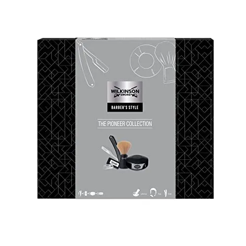 Wilkinson Rasierset Barber's Style - The Pioneer Collection - Rasur- & Bartpflege, hochwertiges 1-tlg. Set für eine präzise und komfortable Rasur im klassischen Stil.