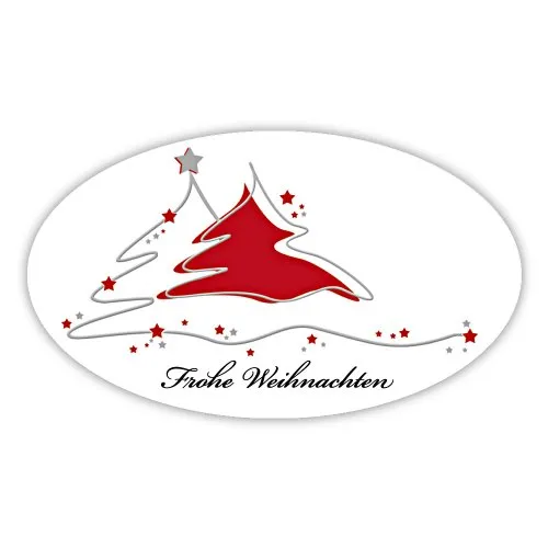 Weihnachtsaufkleber Weihnachtssticker Frohe Weihnachten von OLShop AG