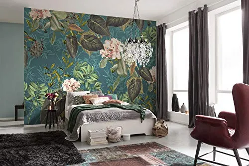 Komar Vlies Fototapete Jacinta - Dschungel Flair für Ihr Zuhause - Tapete mit floralem Design, 350 x 250 cm, aus hochwertigem, umweltfreundlichem Vlies - Made in Germany, lichtbeständig und einfach anzubringen.