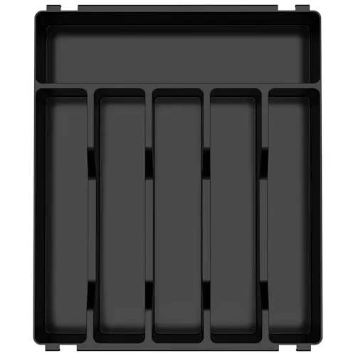 FERRGIA Besteckhalter für Schubladen,6 Fächern Kunststoff Besteckhalter,Besteck Organizer,Vielseitiger Besteckkasten,Langlebig und Sicher,für Löffel,Gabeln,Messer,Schwarz
