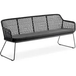 Niehoff Kubu Bank - Elegante Gartenbank aus Rattan - Gartenbänke mit modernem Design, wetterfest und ideal für entspannte Stunden im Freien.