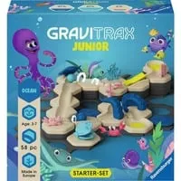 Ravensburger GraviTrax Junior Starter-Set S Desert - Kugelbahn-Bausatz für kreative Köpfe ab 3 Jahren, fördert das logische Denken und die Motorik, Made in Europe, mit zahlreichen Bauelementen für unendlichen Spielspaß.