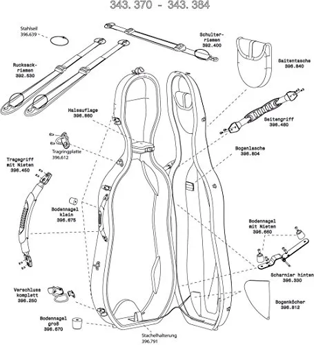 Rucksackriemen schwarz für Xlite, Air, Titan;Aramid,Carbon Koffer 2 Stück