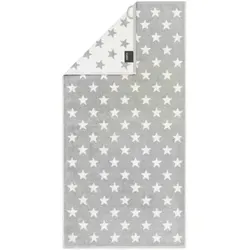 Cawoe Duschtuch New Stars, Weiß, Platin - Handtuch in hochwertiger Textilqualität, schnelltrocknend und strapazierfähig. Ideal für jeden Badebereich mit stilvollem Sternedesign und praktischer Aufhängeschlaufe.