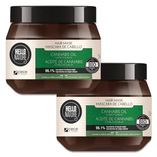 P-Beauty Naturkosmetik Haarmaske mit Bio Hanfsamenöl - Haarkur für sprödes, trockenes Haar - Haarpflege Tiefenregeneration, Glanz & für strapaziertes Haar - Ohne Silikone, Parabene, Sulfate (2x250ml)