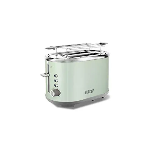 Russell Hobbs Toaster Bubble grün - Toaster mit 2 extra breiten Toastschlitzen und 6 Bräunungsstufen, ideal für perfektes Toasten und Brötchenaufsatz für mehr Vielfalt.