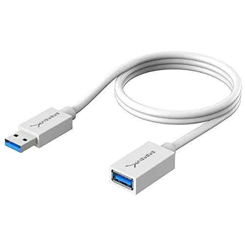 SABRENT USB Verlängerung 3.2x1 Kabel 90cm, USB A Stecker auf A Buchse, Verlängerungskabel 5Gbps Superschnelle für USB-Stick, Tastatur, Drucker, Scanner, PS4, PS5, USB Hub, externe Festplatte (CB-303W)