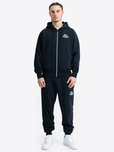 Lonsdale Trainingsanzug ROTTINGEAN blau S (44/46) - Bequemer Trainingsanzug aus 60% gekämmter Baumwolle und 40% Polyester. Ideal für Sport und Freizeit, mit einem stylischen Design in Dunkelblau und Weiß.