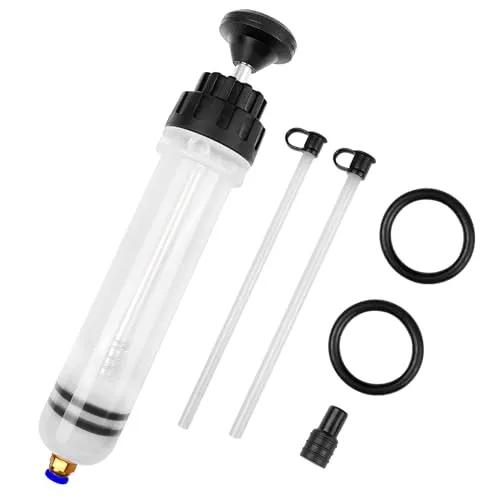 Frevoitna 200CC Ölabsaugpumpe für Motor, Handpumpe für Bremsflüssigkeit Getriebeöle, Getriebeöl Pumpe, Große Ölspritze, Ölpumpe Handpumpe, Absaugspritze mit 2 Schlauch und EIN Paar Ersatzgummiringe