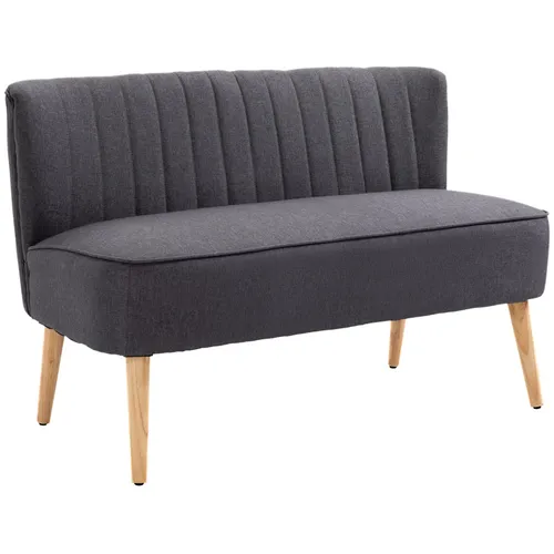 Dunkelgraues 2-Sitzer Sofa – Modernes Polstersofa für Ihr Wohnzimmer - Komfortables 2-Sitzer Sofa mit gefedertem Sitz und abnehmbaren Beinen. Ideal für stilvolle Akzente im Wohnzimmer oder Schlafzimmer. Hochwertiger Stoff und robustes Massivholzgestell.