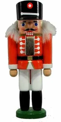 Rudolphs Schatzkiste Nussknacker Husar rot BxHxT 5x15x4cm NEU Weihnachten Seiffen Nutcracker Nüsse Erzgebirge Winter Dekoration Holzkunst Holz Weihnachtsmann Christmas Walnuss