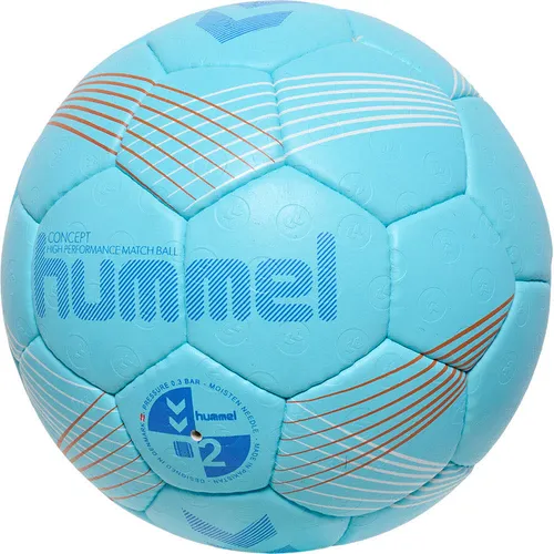 hummel Unisex – Erwachsene Concept Hb Handball, Blue/ORANGE/White, 2 EU - Handbälle für High-Performance-Spiele, aus strapazierfähigem Mikrofasern-PU mit Luftschaum und Luftfalleventil. Ideal für Resineinsatz, inklusive 2 Jahre Garantie auf Naht und Form.
