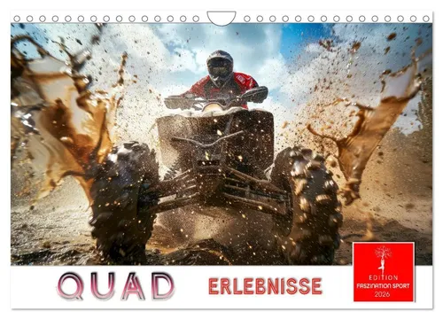 Quad Erlebnisse Wandkalender 2026 - DIN A4 quer, bietet absoluten Fahrspaß und Naturgenuss in Einem. Ideal für Quad-Fans und Landschaftsliebhaber!